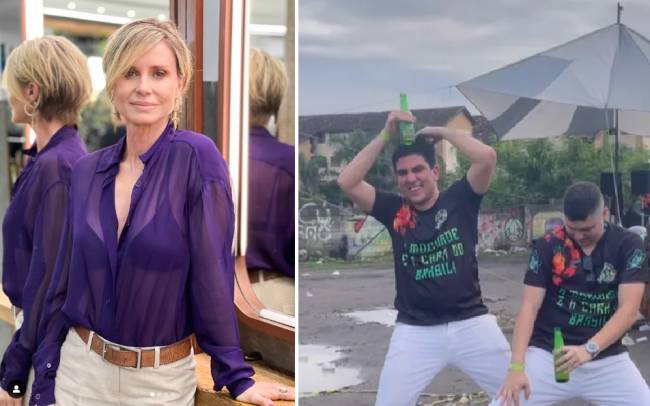 O estilo de cabelo de Paula Burlamarqui e o samba de Marcelo Adnet O estilo de cabelo de Paula Burlamarqui e o samba de Marcelo Adnet
