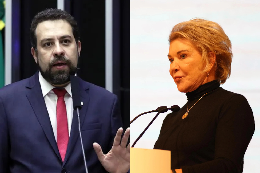 O deputado federal Guilherme Boulos (PSOL) e a ex-prefeita de São Paulo Marta Suplicy (sem partido)