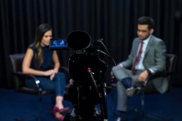 O deputado federal e pré-candidato à prefeitura de São Paulo, Kim Kataguiri, durante entrevista para a jornalista e apresentadora, Marcela Rahal, no programa "Amarelas On Air", de Veja O deputado federal e pré-candidato à prefeitura de São Paulo, Kim Kataguiri, durante entrevista para a jornalista e apresentadora, Marcela Rahal, no programa "Amarelas On Air", de Veja