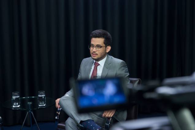 O deputado federal e pré-candidato à prefeitura de São Paulo, Kim Kataguiri, durante entrevista para a jornalista e apresentadora, Marcela Rahal, no programa "Amarelas On Air", de Veja O deputado federal e pré-candidato à prefeitura de São Paulo, Kim Kataguiri, durante entrevista para a jornalista e apresentadora, Marcela Rahal, no programa "Amarelas On Air", de Veja