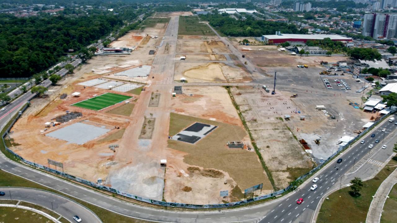 EM OBRAS - Parque da Cidade, em Belém: projeto de 500 000 metros quadrados ficará pronto a poucos meses do evento