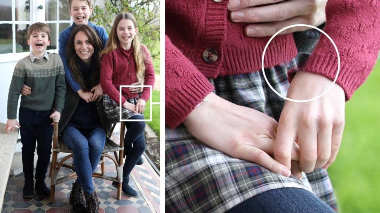 Kate Middleton e filhos em foto editada