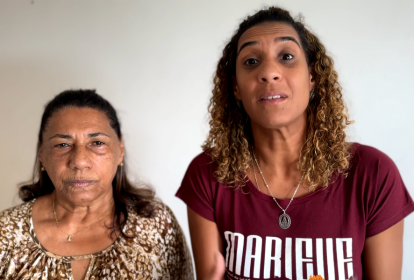 A mãe de Marielle Franco, Marinete, e a ministra da Igualdade Racial Anielle Franco, irmã da ex-vereadora