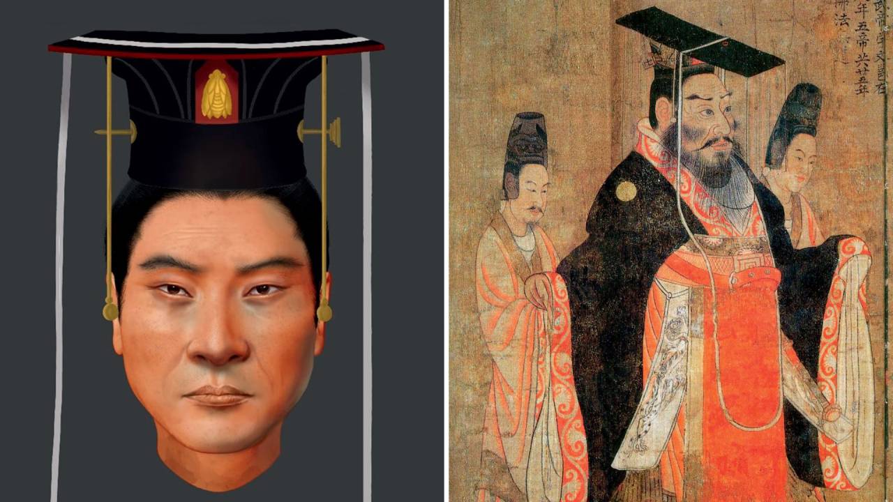 DIFERENÇAS - Wu em dois tempos: à esquerda, a reconstrução do rosto baseada no DNA; ao lado, um retrato clássico