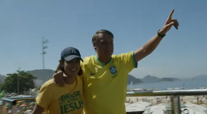 O ex-presidente Jair Bolsonaro durante ato no Rio de Janeiro