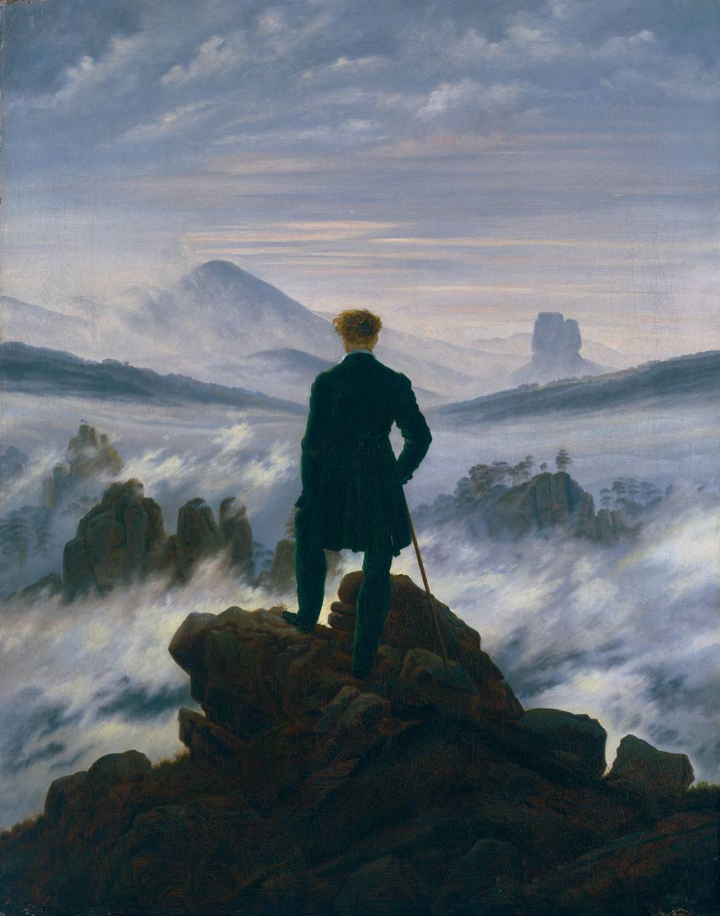Wanderer Above The Sea Of Fog PROPAGANDA - Caminhante sobre o Mar de Névoa: quadro é a síntese do romantismo e do nacionalismo