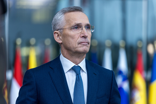 Secretário-geral da OTAN, Jens Stoltenberg, durante reunião para discutir o apoio à Ucrânia na guerra contra a Rússia, em Bruxelas. 03/04/2024