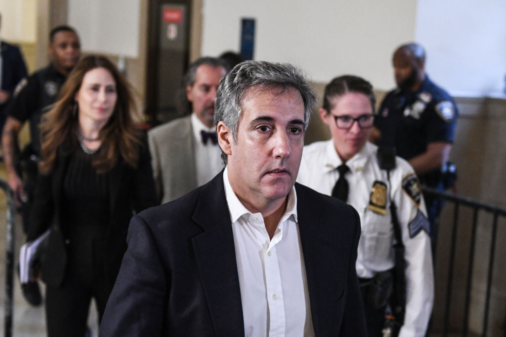 Michael Cohen, former personal lawyer to US President Donald Trump, at New York State Supreme Court in New York, US, on Wednesday, Oct. 25, 2023. Donald Trump is facing off against New York Attorney General Letitia James in a contentious civil trial that threatens his control over his real estate empire in the state. Photographer: Stephanie Keith/Bloomberg via Getty Images