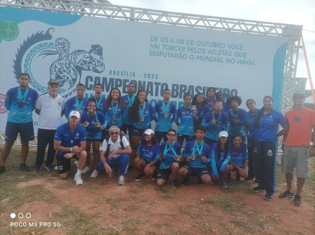 canoa-havaiana-profesp-cefan-atletas-marinha-2 Atletas de canoa havaiana do CEFAN que disputaram o Campeonato Nacional em Brasília, em 2023
