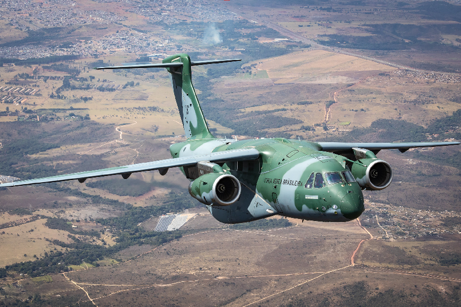 Avião cargueiro KC-390 Millennium da Força Aérea Brasileira