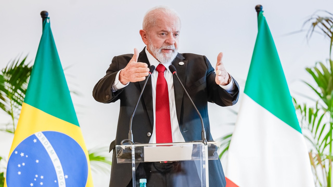 O presidente Lula em coletiva de imprensa na Itália (15/06/2024)