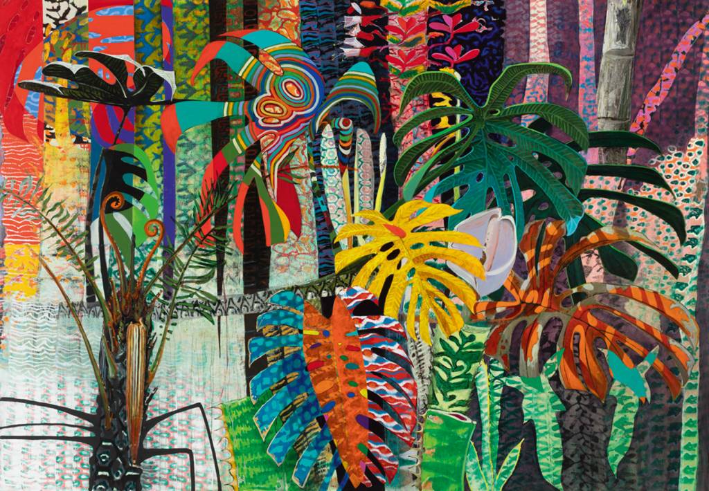 LUIZ-ZERBINI—OBRAS—Cópia-de-2023-LZ02906-LuizZerbini_PatKilgore2023_J7A0106 EXOTISMO - A tela Doce Ilusão (2023): texturas vegetais com a cara do país