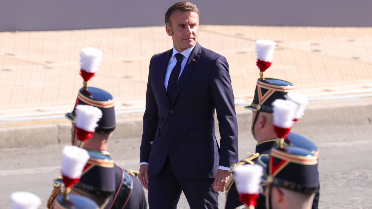 O presidente da França, Emmanuel Macron, no Dia da Bastilha