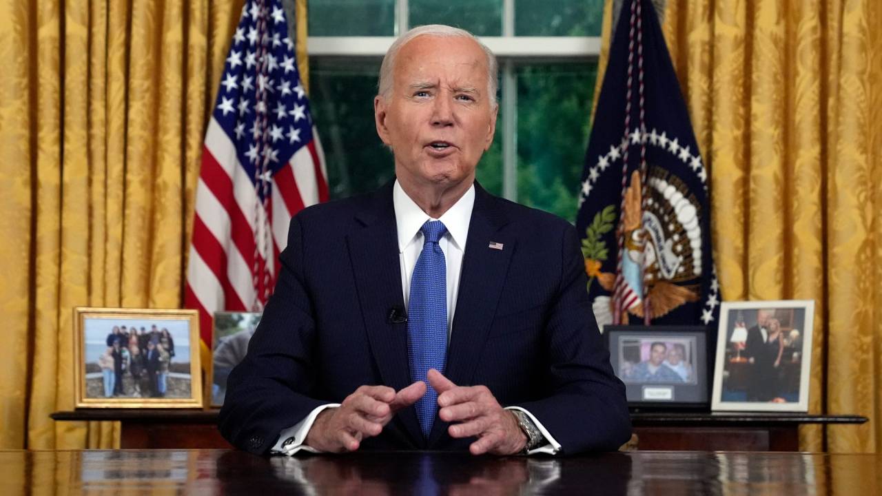 Joe Biden faz primeiro pronunciamento após desistir de disputar a reeleição