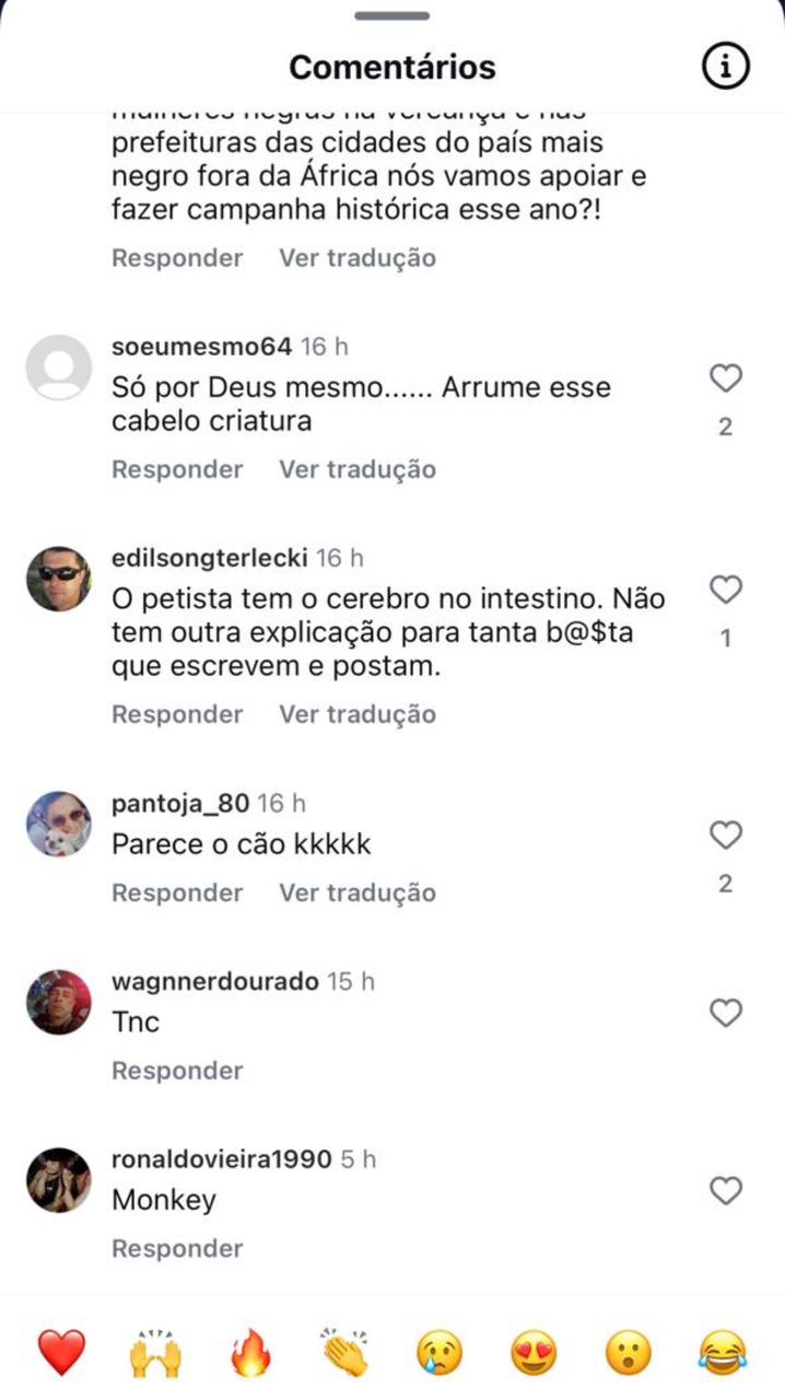 Talíria Petrone (PSOL) é alvo de comentários racistas em rede social Talíria Petrone (PSOL) é alvo de comentários racistas em rede social