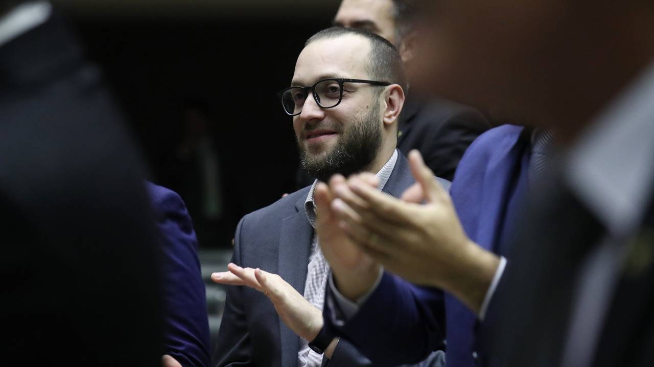 O deputado federal Filipe Barros (PL-PR), líder da oposição ao governo Lula na Cãmara, em foto de agosto do ano passado