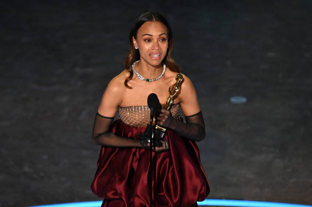 97th Academy Awards – Show Zoe Saldana levou o Oscar de melhor atriz coadjuvante por 'Emilia Perez -