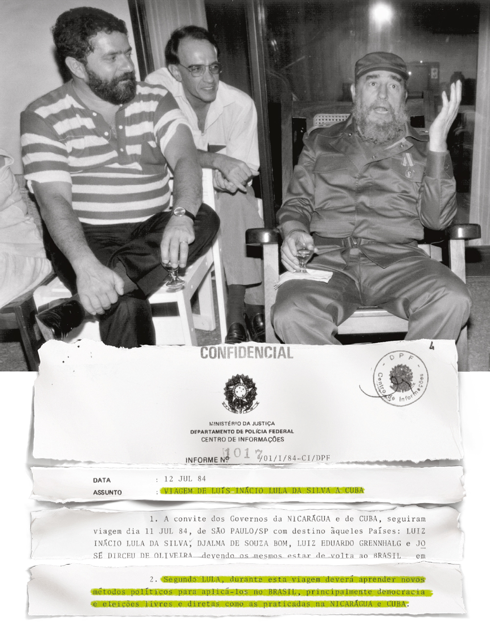 000_Mvd526494.jpg MALDADE - Lula com Fidel Castro: segundo documento da ditadura brasileira, petistas foram a Cuba aprender como realizar “eleições livres e diretas”
