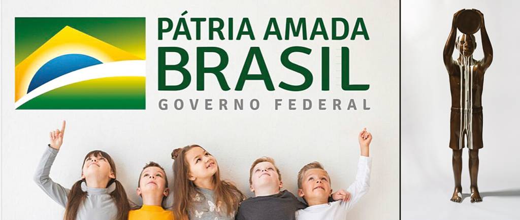 APOIO-3-.jpeg PRESENTE - Campanha Pró-Brasil de 2020 (à esq.) e a escultura Amnésia (2015), de Flávio Cerqueira (à dir.): os efeitos de uma visão preconceituosa sobre o país