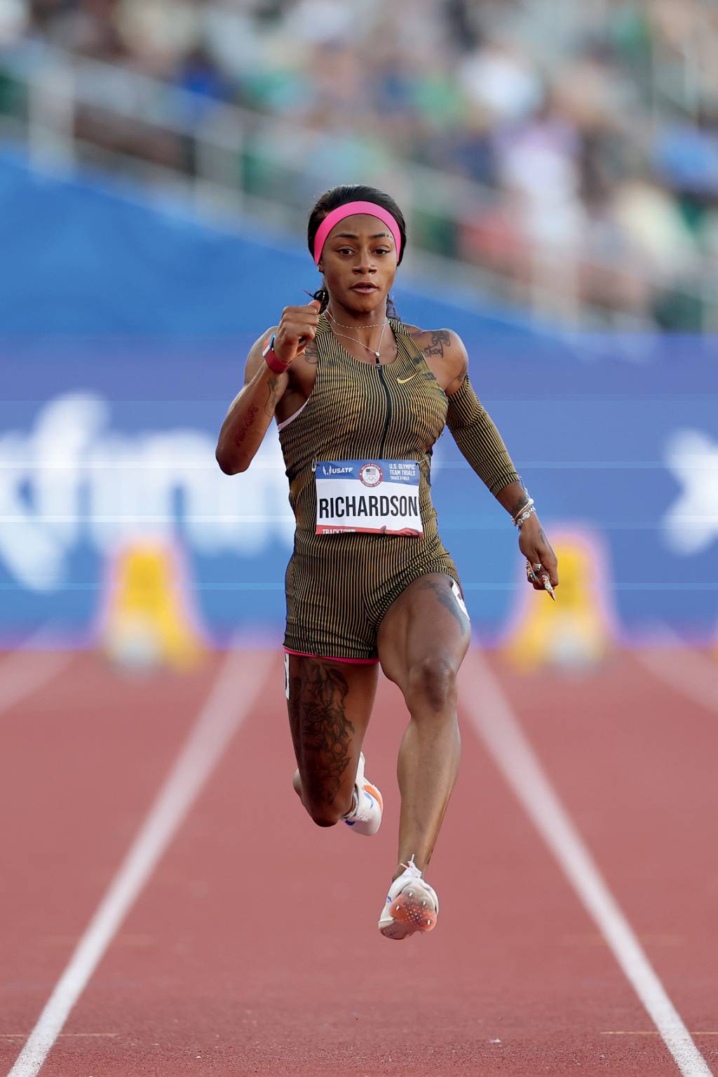 2024 U.S. Olympic Team Trials – Track & Field – Day 2 LÁ VEM ELA - A americana Sha’Carri Richardson: favorita à medalha de ouro