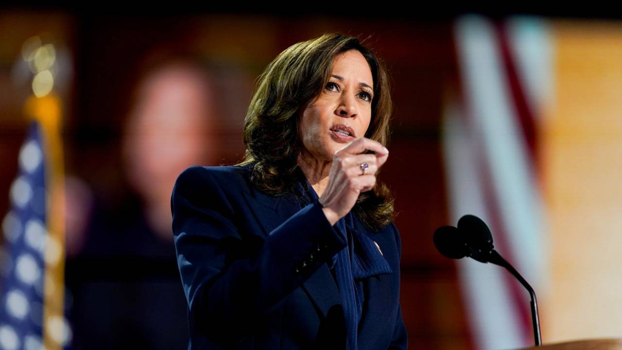 Kamala Harris na convenção do Partido Democrata