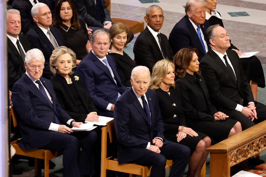 Ex-presidentes dos EUA no funeral de Jimmy Carter //
