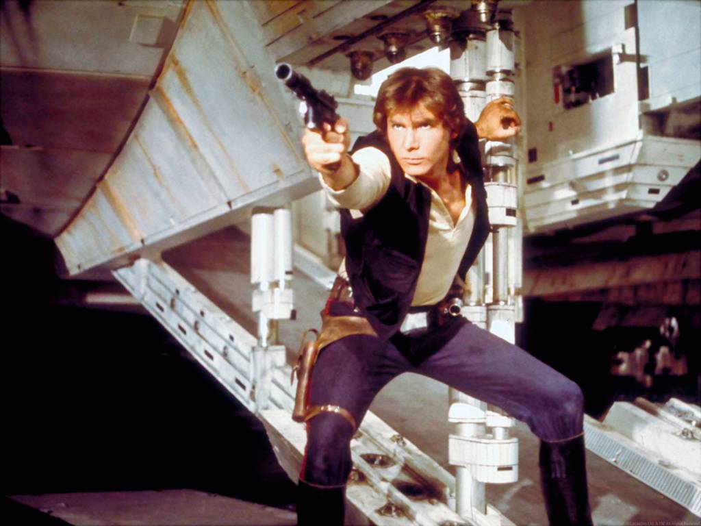 GettyImages-607402176.jpg ANTI-HERÓI - Harrison Ford como o contrabandista Han Solo: inspiração