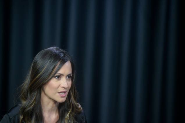 A jornalista Marcela Rahal durante entrevista com presidente do PSDB, Marconi Perillo A jornalista Marcela Rahal durante entrevista com presidente do PSDB, Marconi Perillo