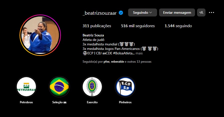 Beatriz Souza nas redes: seguidores multiplicados após medalha de ouro -
