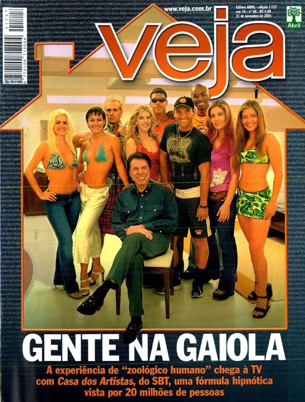 silvio-santos-capa-2001-casa-dos-artistas Silvio Santos com o elenco de 'A Casa dos Artistas' em capa de VEJA em 2001