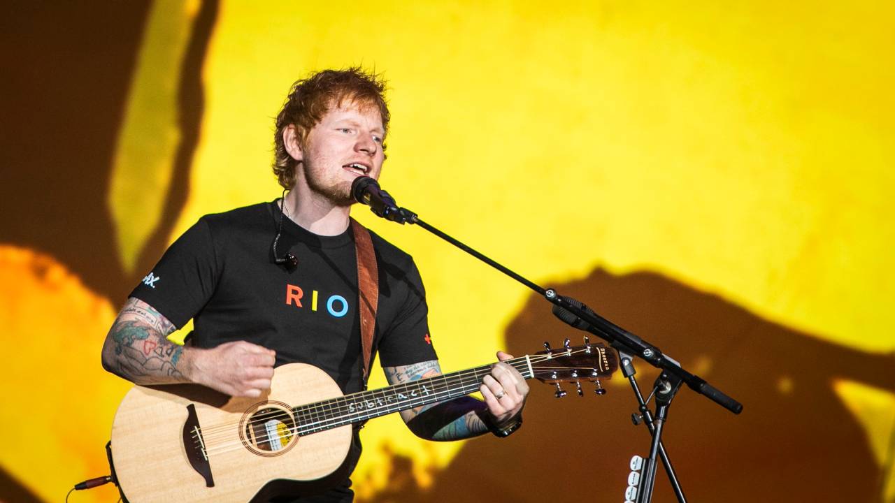 Rio de Janeiro (RJ), 19/09/2024 - Rock In Rio 2024 / 40 anos - O cantor Ed Sheeran encerra o quarto dia de festival no Palco Mundo. Foto: Guito Moreto / Agência O Globo