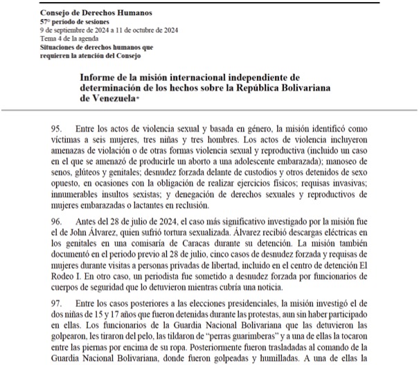 ONU Informe Venezuela Trecho .