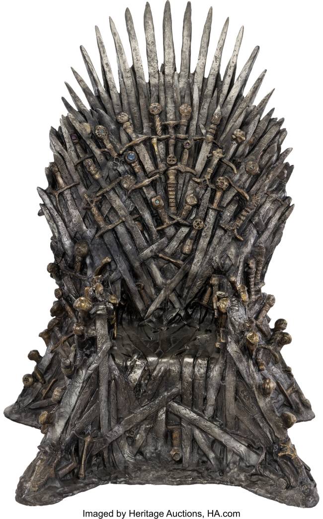 Trono de ferro utilizado na turnê de divulgação de 'Game of Thrones'