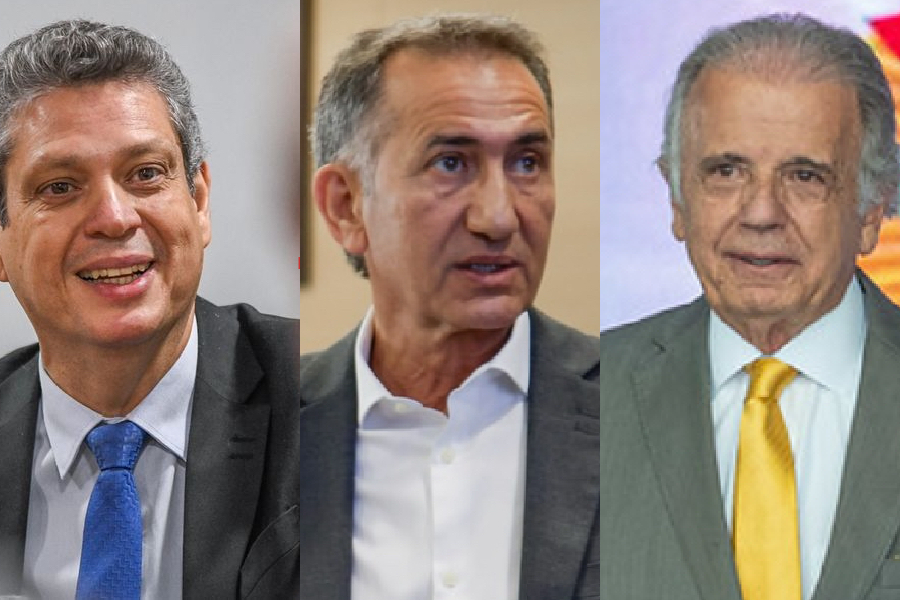 Os minstros Mácio Macedo, Waldez Góes e José Múcio