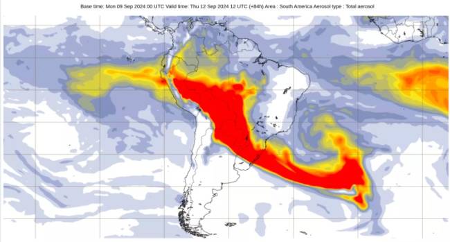 Quinta-feira: avanço de uma frente fria faz fumaça aumentar em Santa Catarina e no Paraná