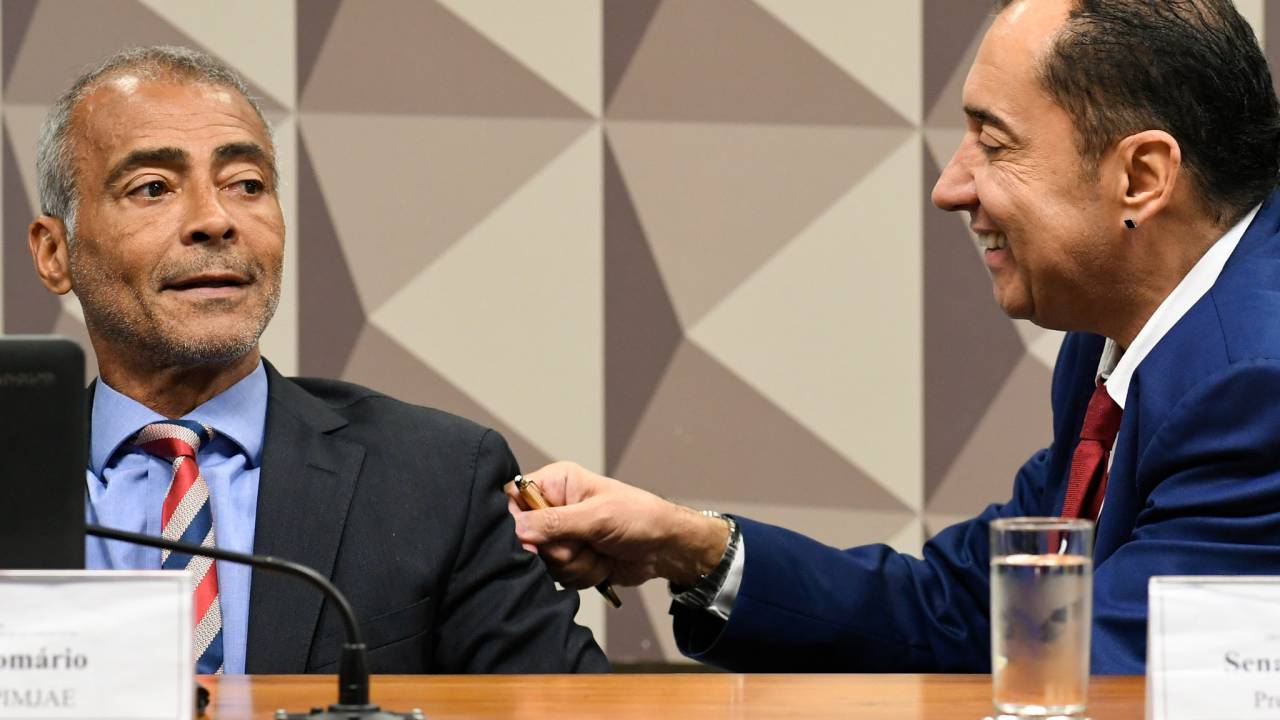 Romário e Jorge Kajuru: relator e presidente da CPI das Apostas no Senado