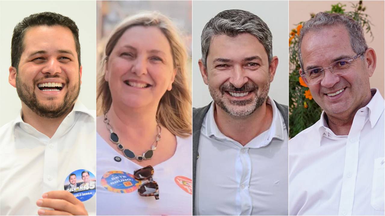 Gilvan, Bete Siraque, Eduardo Leite e Luiz Zacarias, candidatos à prefeitura de Santo André