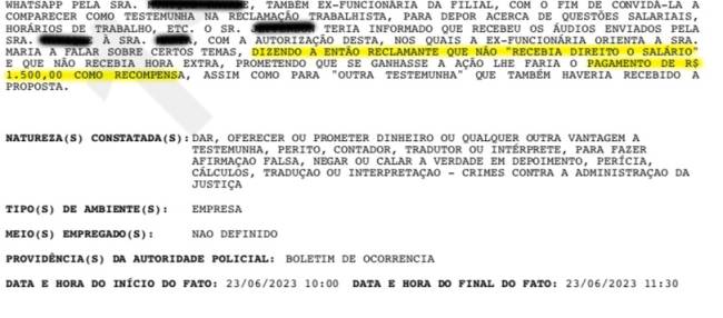 Boletim de Ocorrência BO