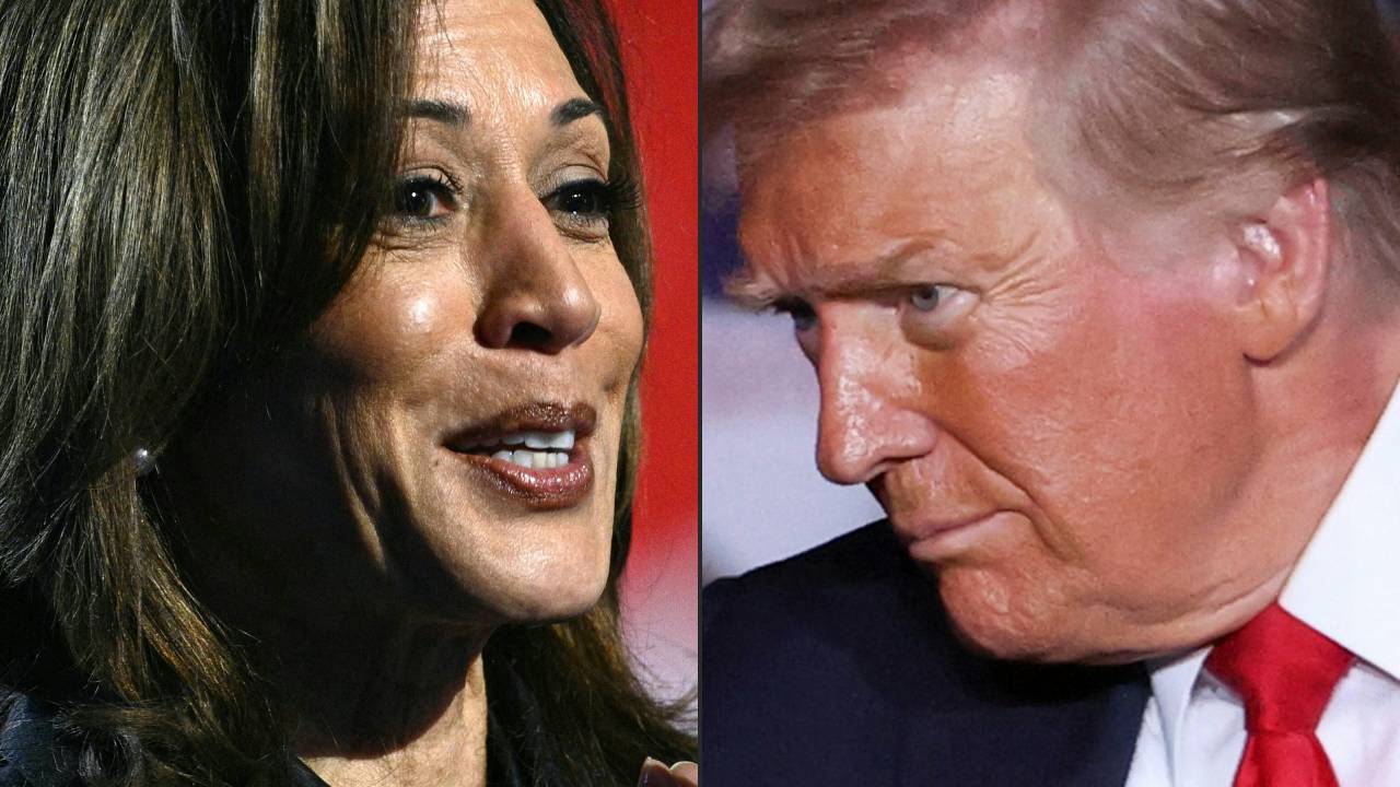 A vice-presidente dos Estados Unidos, Kamala Harris, e o ex-presidente Donald Trump.