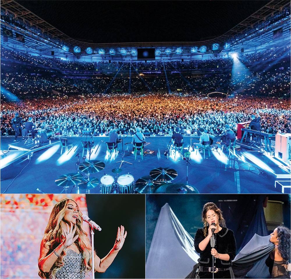 2-(grande)-SHOW-30E—TITAS-c LOTAÇÃO MÁXIMA - Turnê Titãs Encontro (acima); Mariah Carey (à esq.) e Lana Del Rey em São Paulo: apostas da empresa passam pelo apelo da nostalgia até a busca por astros internacionais com demanda nacional
