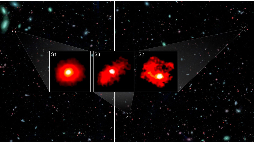 MONSTROS VERMELHOS - Pós Big Bang: três galáxias gigantes