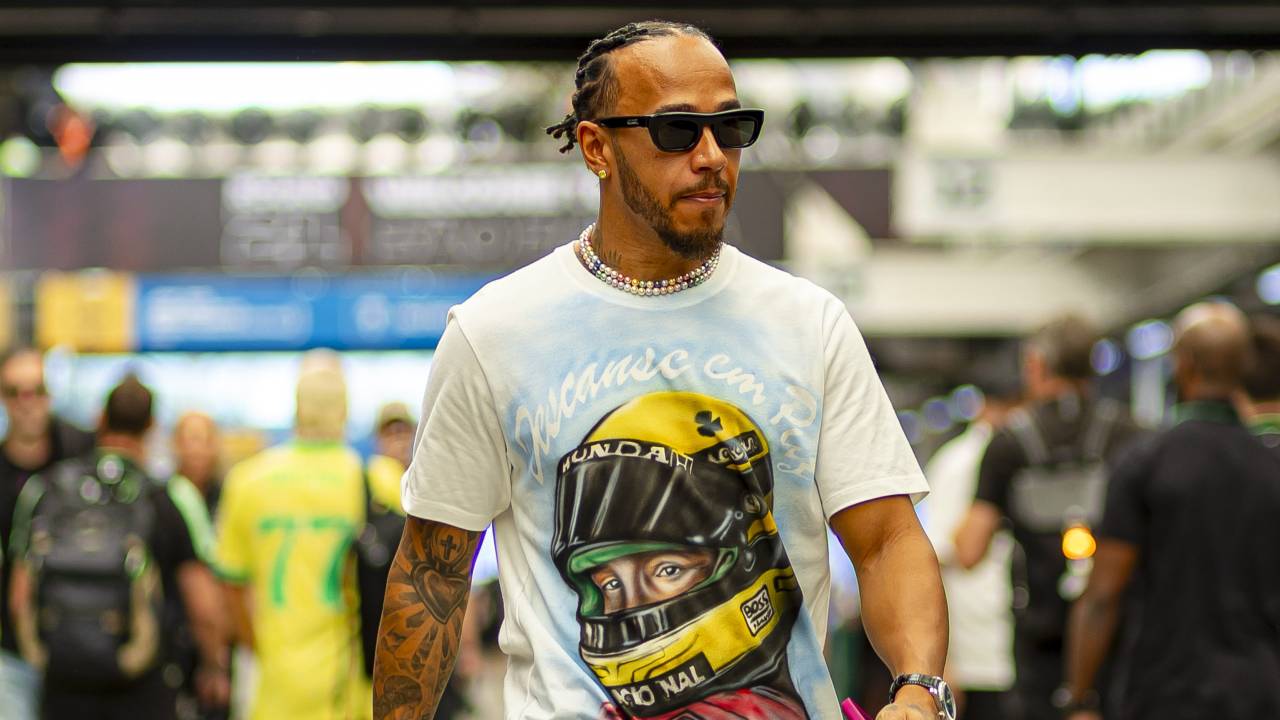 O piloto britânico Lewis Hamilton na homenagem aos 30 anos de morte de Ayrton Senna