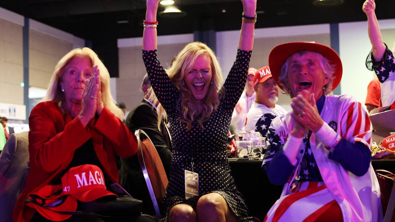 Trumpistas comemorando
