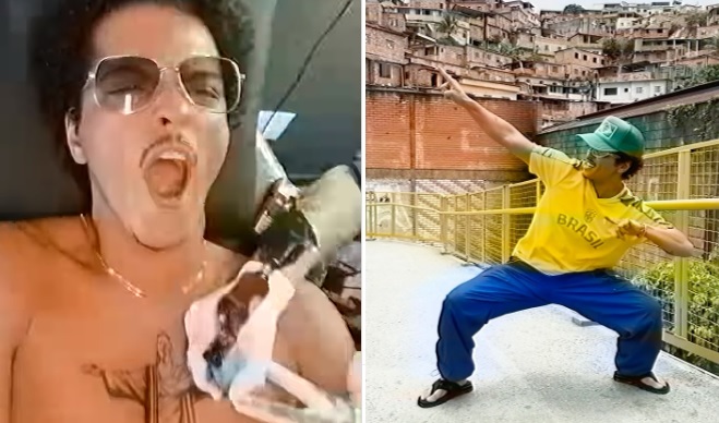 O cantor Bruno Mars no Brasil