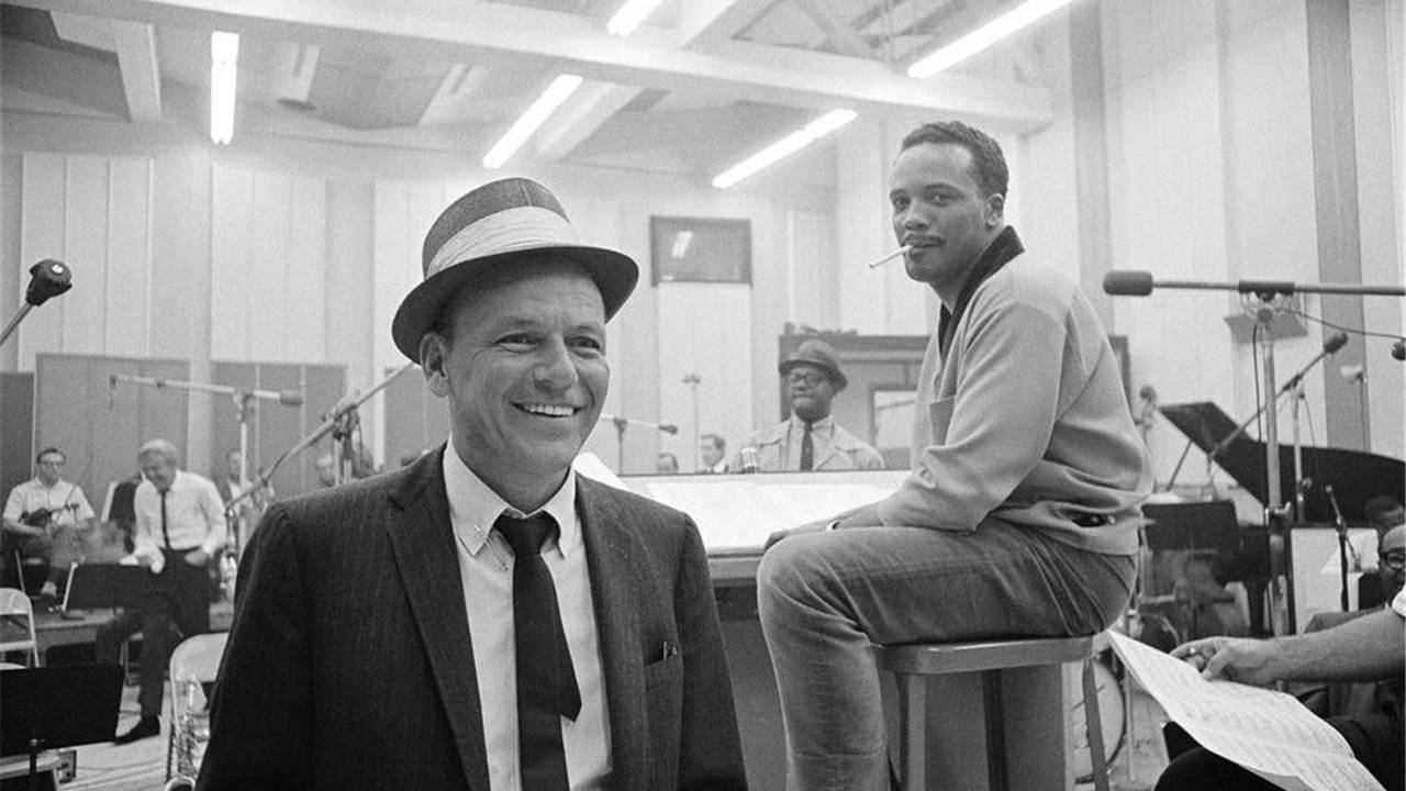 Frank Sinatra e Quincy Jones no estúdio