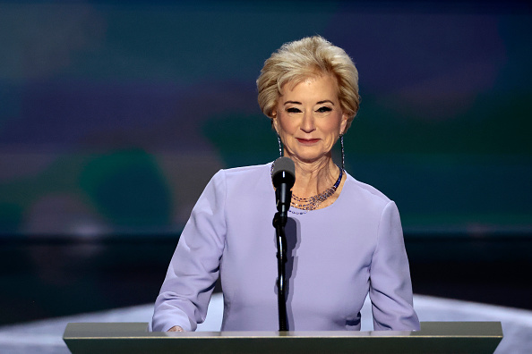 Linda McMahon, copresidente do comitê de transição de Trump e ex-CEO da World Wrestling Entertainment. 18/07/2024