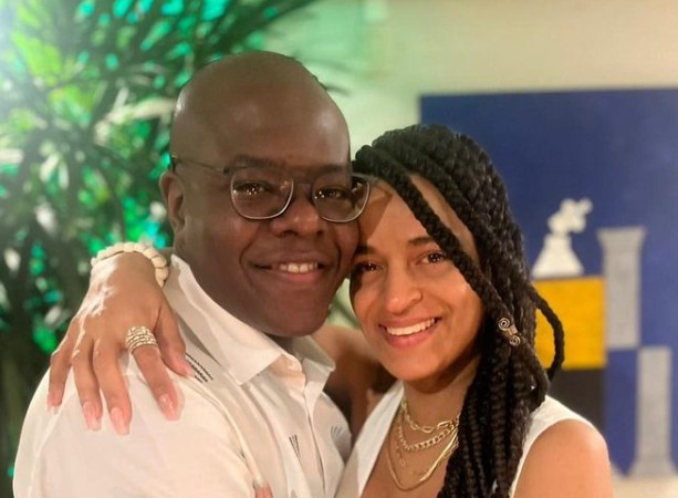 Silvio Almeida com a mulher, Ednéia Carvalho