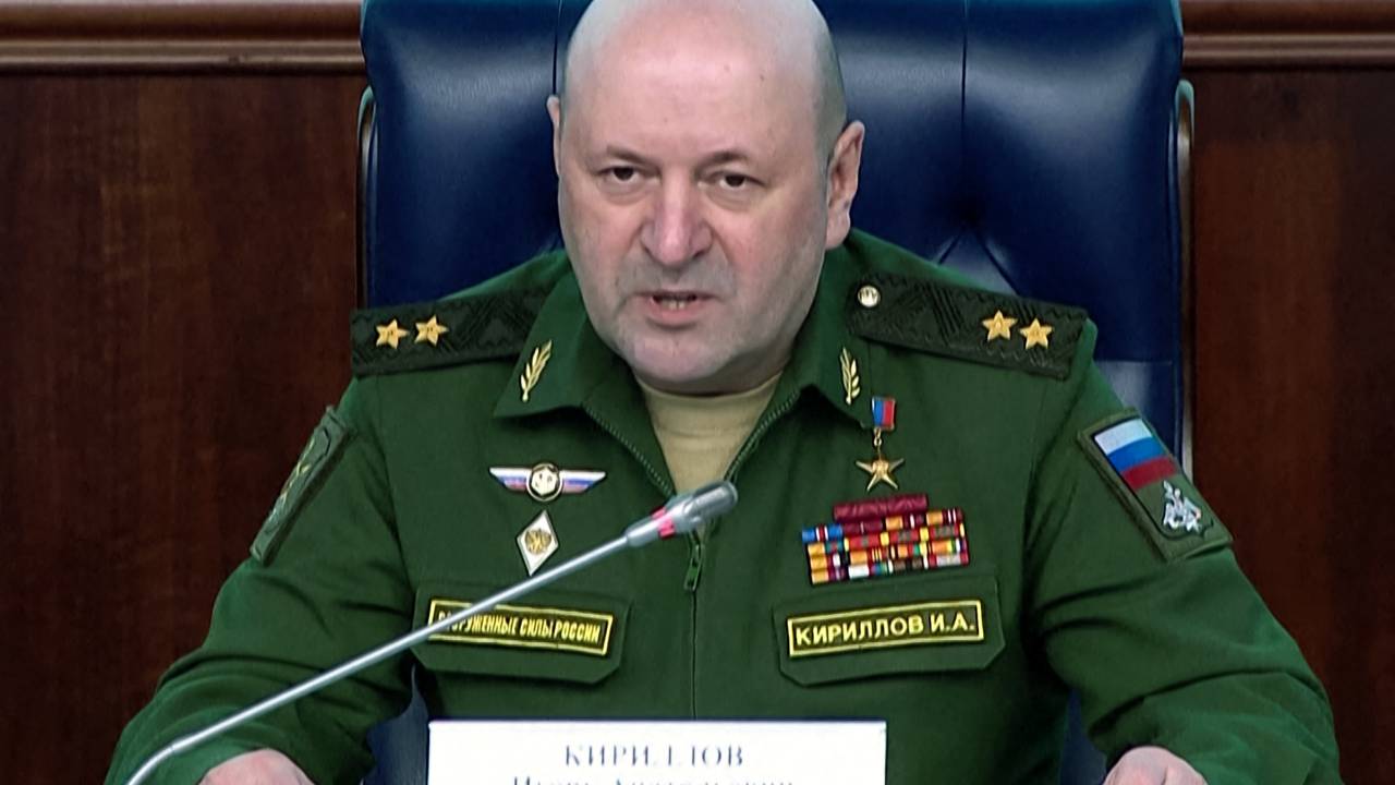 O general Igor Kirillov, chefe das Forças de Defesa Nuclear, Biológica e Química da Rússia