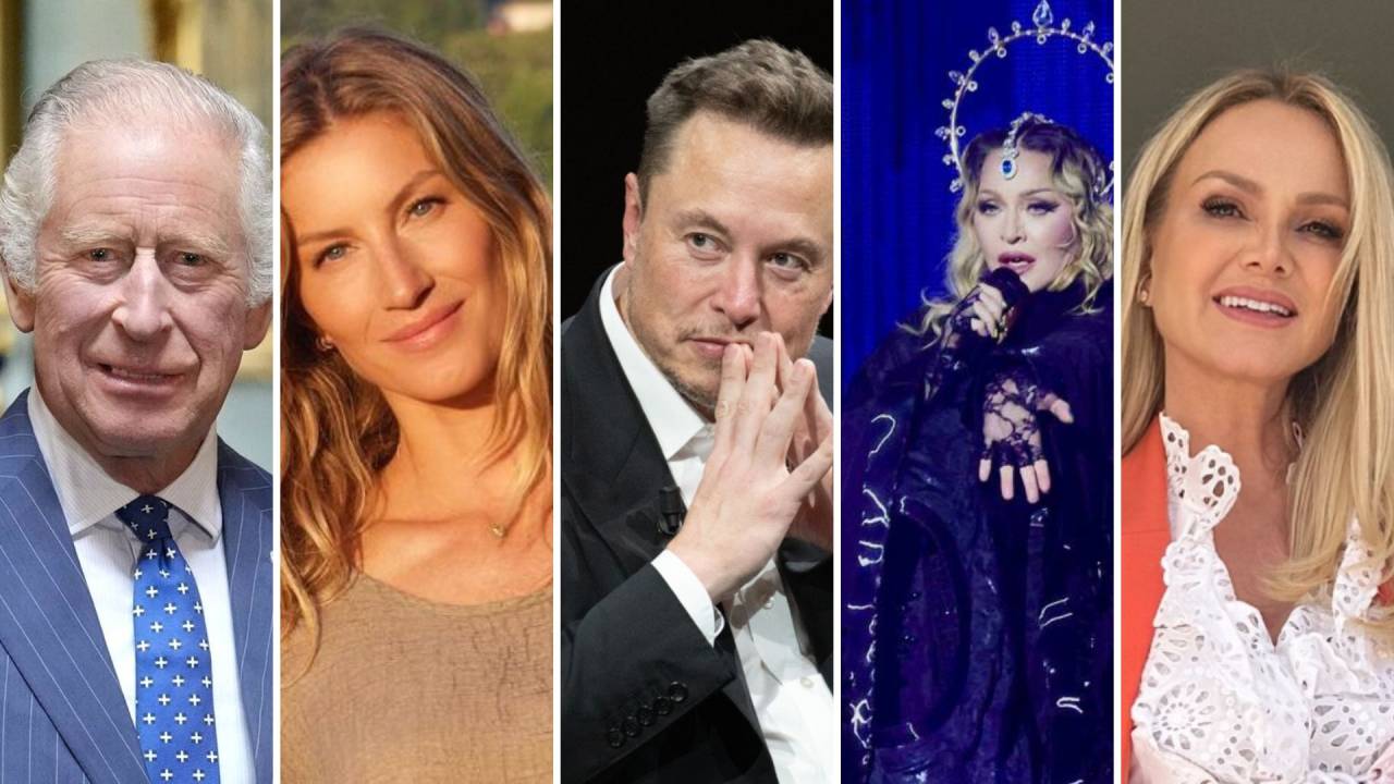 Rei Charles III, Gisele Bündchen, Elon Musk, Madonna e Eliana -
