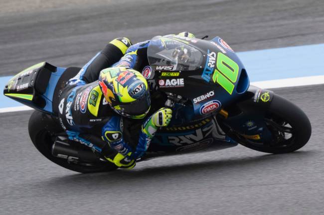 MotoGP Of Japan – Free Practice MOTEGI, JAPAN - OCTOBER 04: Diogo Moreira od Brazil and Italtrans Racing Team rounds the bend during the MotoGP Of Japan - Free Practice at Twin Ring Motegi on October 04, 2024 in Motegi, Japan. (Photo by Mirco Lazzari gp/Getty Images)